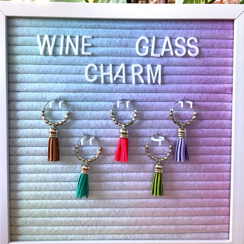 5pc Wine Glass Charm